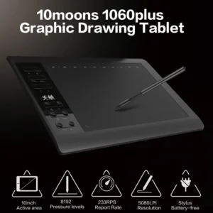 10moons 1060Plus G10 Digital Graphic Tablets for Win and Mac